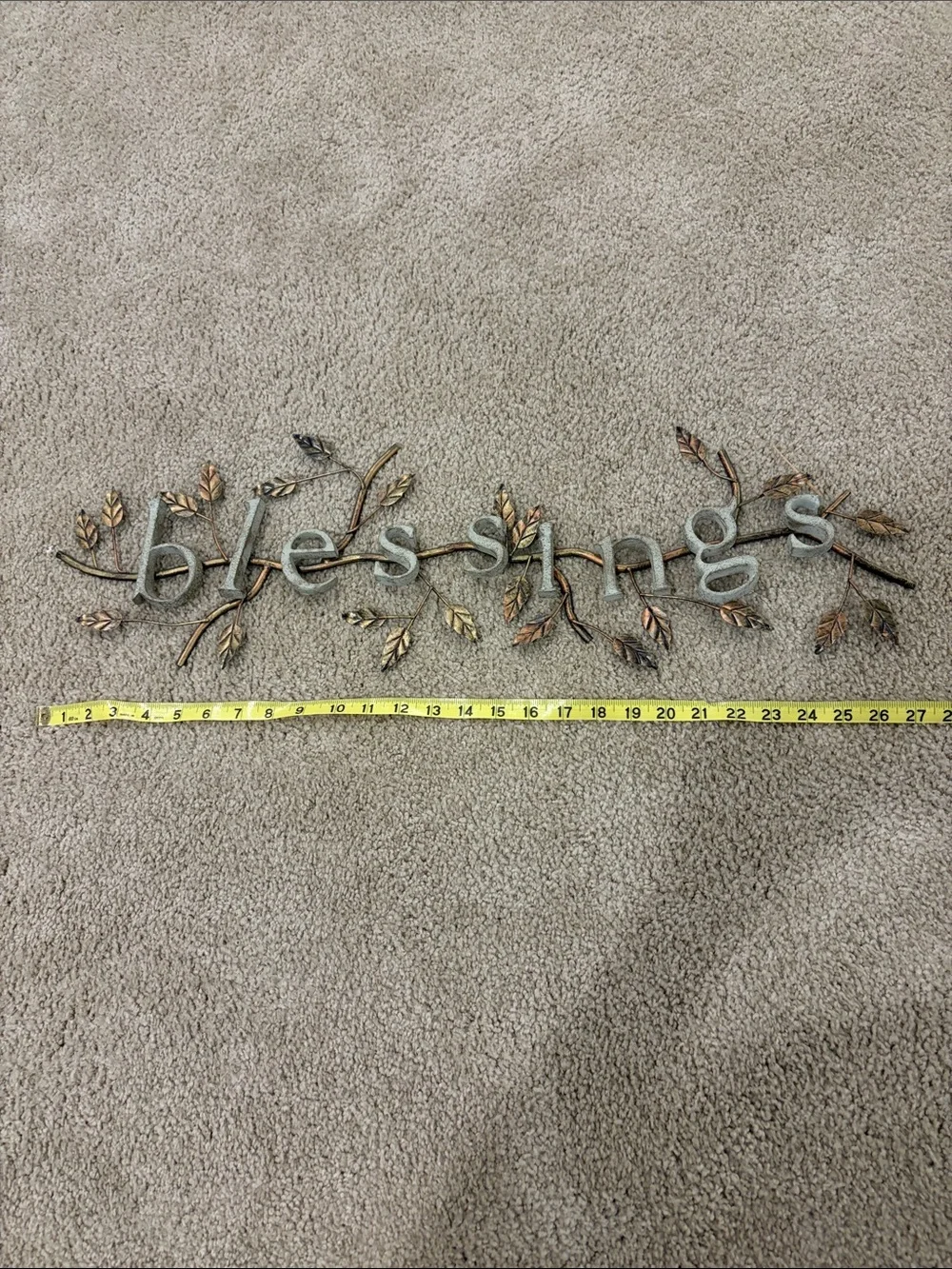Rustic “Blessing” metal wall decor